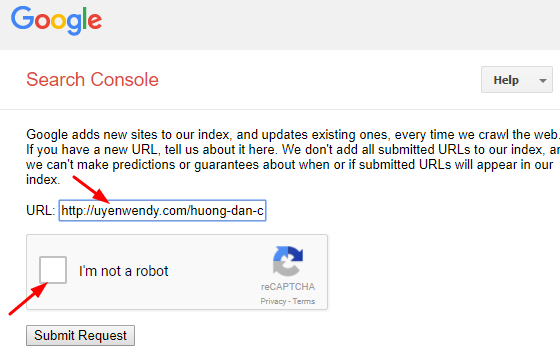 Hướng dẫn cách Submit URL (đường link mới) lên Google